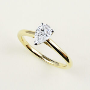 pearshape diamond solitaire engagement ring