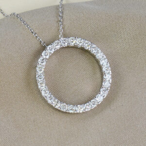 white gold and diamond circle pendant
