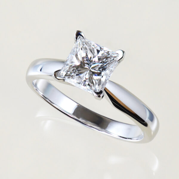 princess cut diamond solitaire ring - 1.51ct