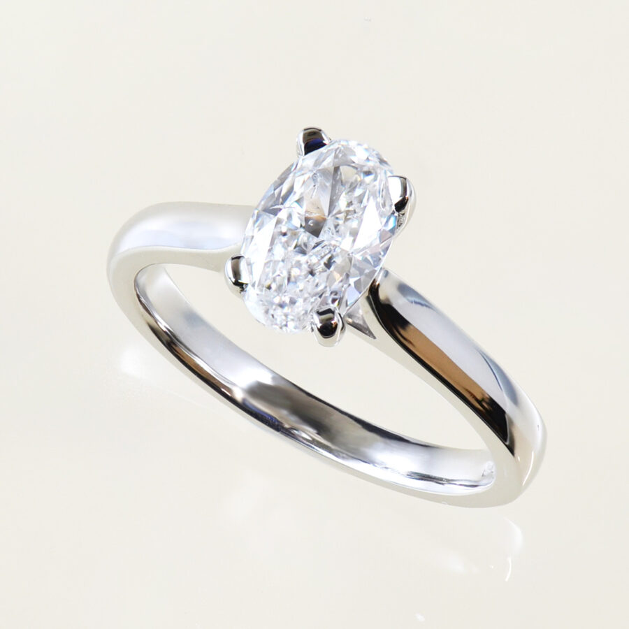 oval cut diamond solitaire engagement ring