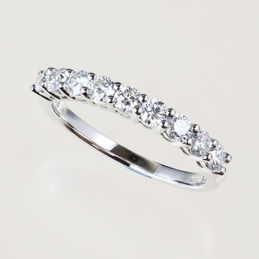 white gold and diamond band ring