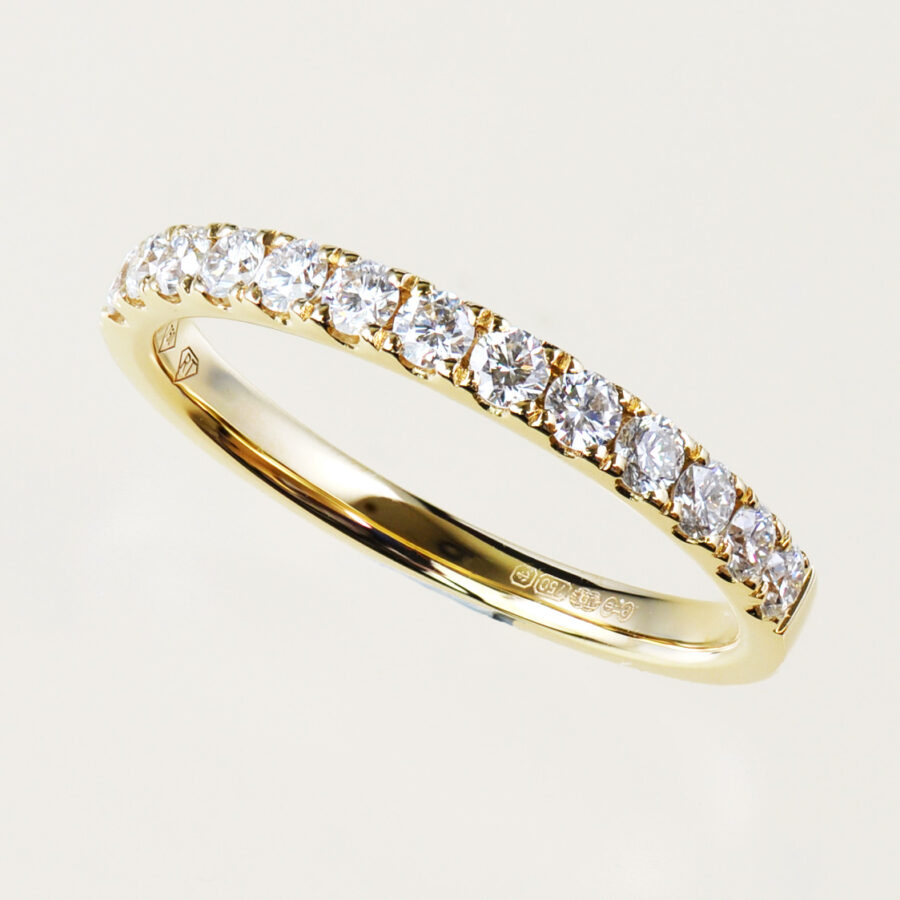 yellow gold and diamond band ring