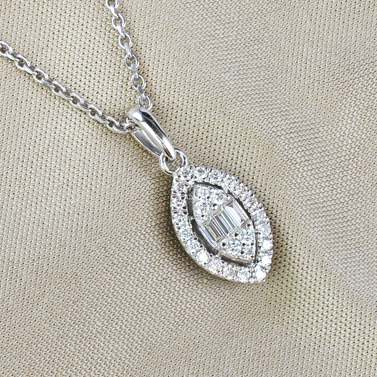 Marquise shaped diamond cluster pendant