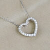 White gold and diamond heart pendant