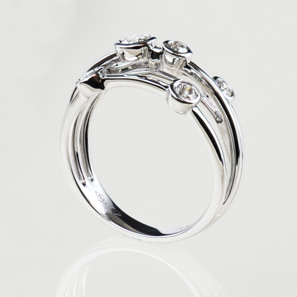 White gold and diamond bubble ring