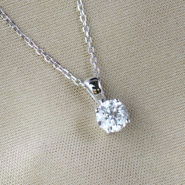 white gold and diamond solitaire pendant