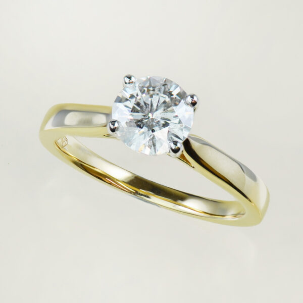 natural round brilliant cut diamond solitaire engagement ring