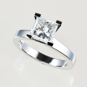 Princess cut diamond solitaire engagement ring 2.02ct