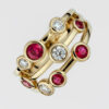18ct Yellow Gold Ruby and Diamond Bubble Ring Rebecca's Jewellery Southport