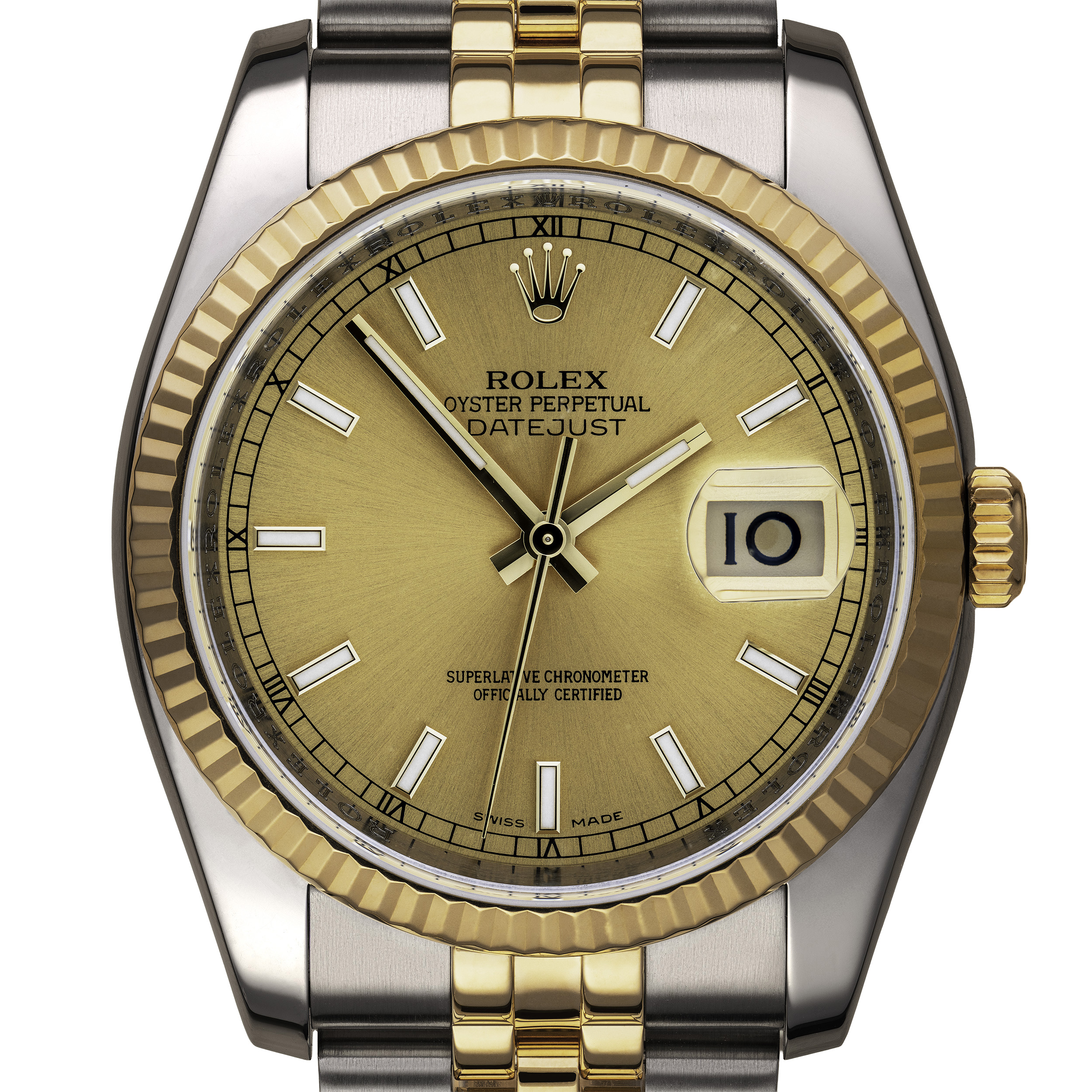 36mm Bi-Metal Yellow Gold Rolex Datejust Crop (#3262) Rebecca's Jewellers Southport