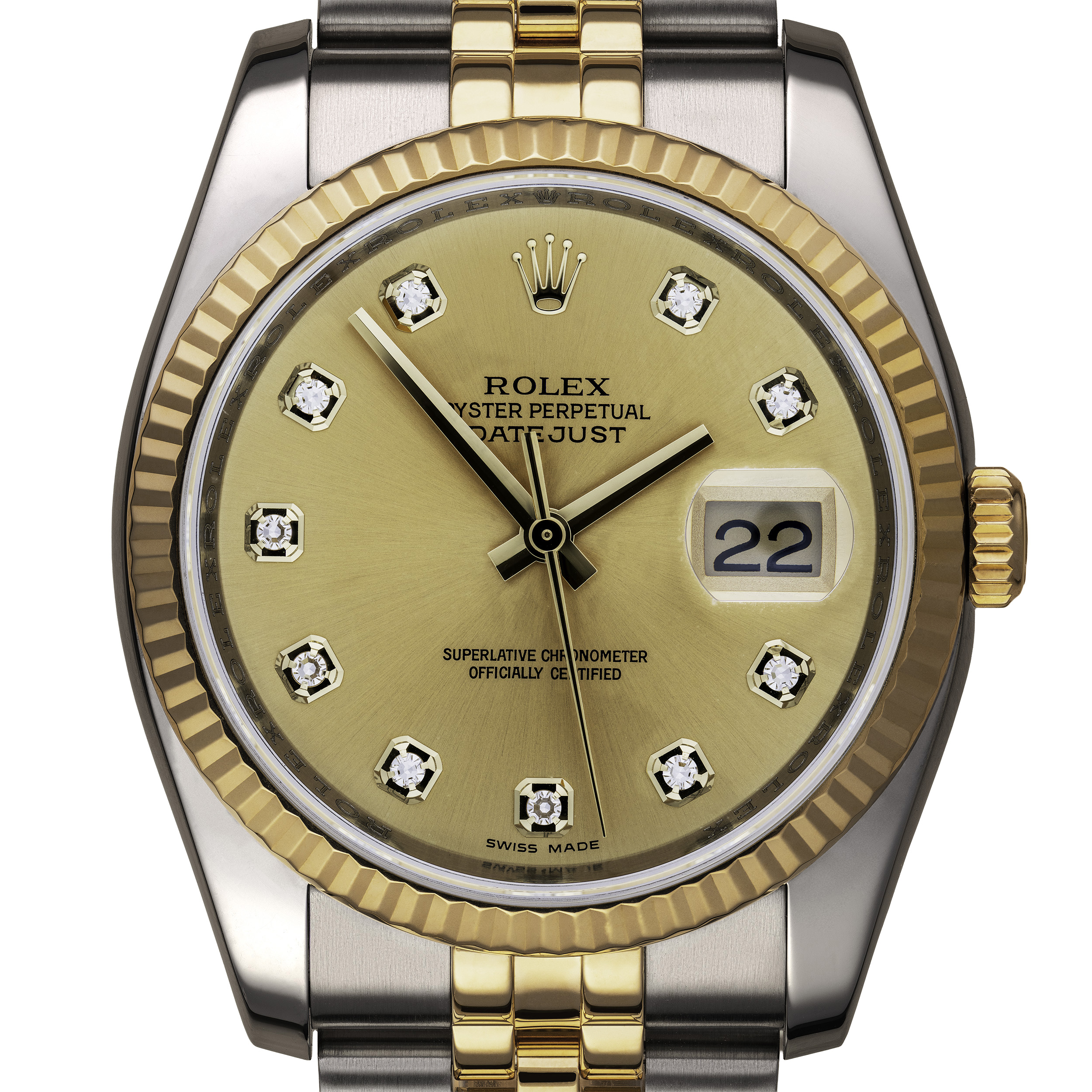 36mm Bi-Metal Yellow Gold Rolex Datejust Crop (#3266) Rebecca's Jewellers Southport