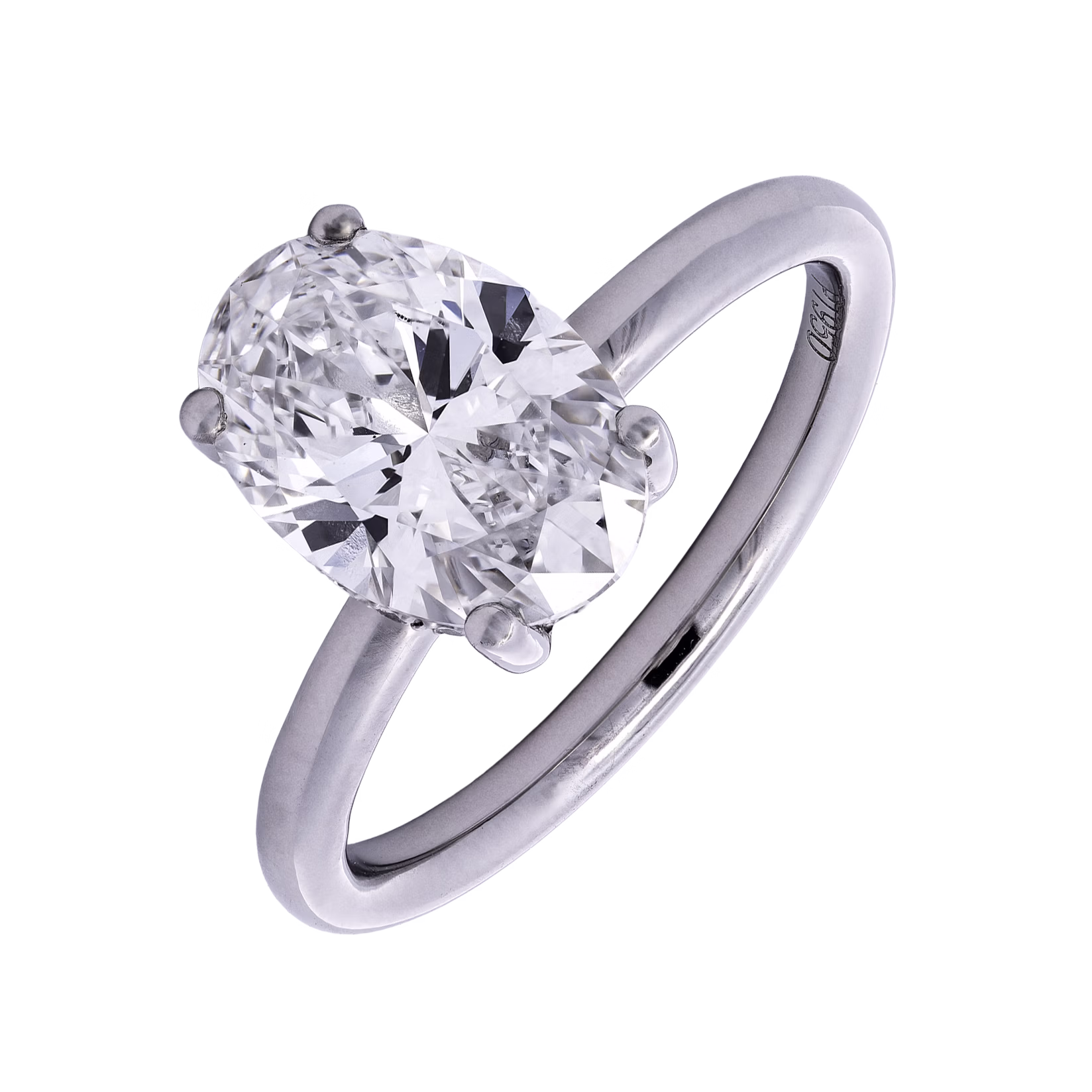 Lab Grown Oval Cut Diamond Ring 4.01cts #RO0012LG